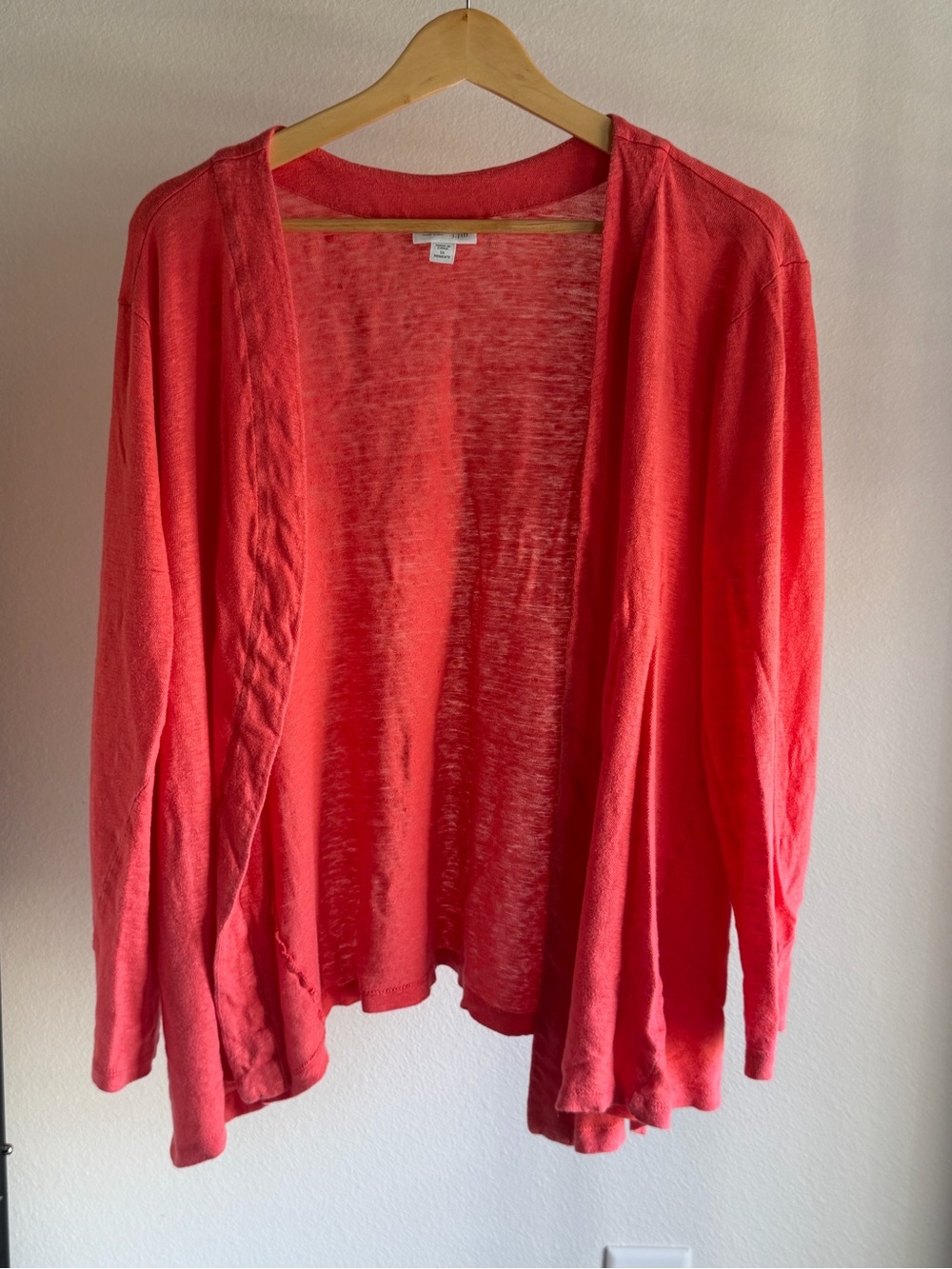 J.Jill Love Linen 100% Linen Open-Front Cardigan XL